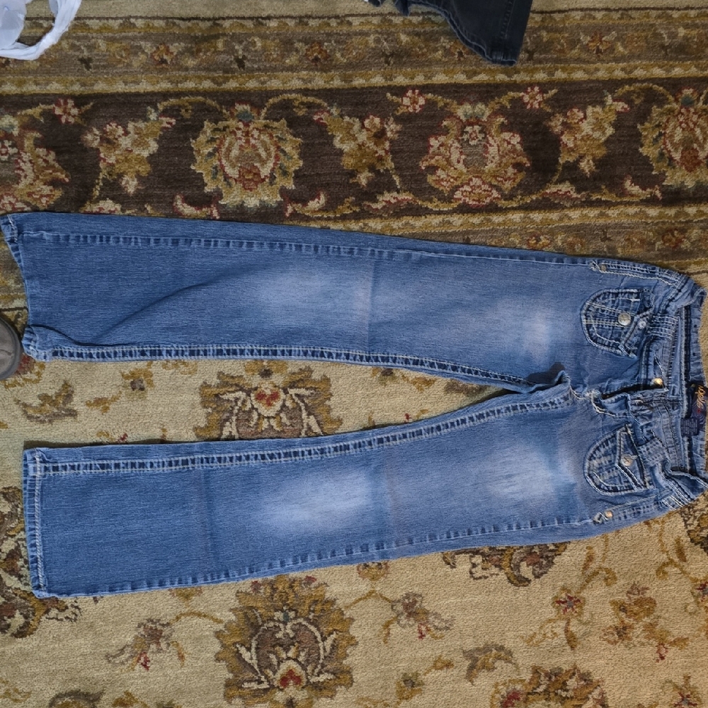 Angels Blue Flare & Wide Leg Jeans with Faded Effect